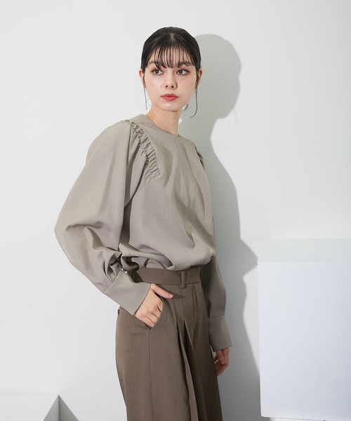 「SMILE ORCHID」 長袖ブラウス M ブラウン レディース_画像9