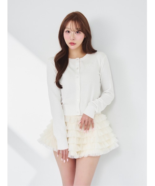 ♡ ダーリッチ Darich ♡ UVカットシグネチャーニットカーディガン 白 UVカットシグネチャーニットカーディガン – Darich