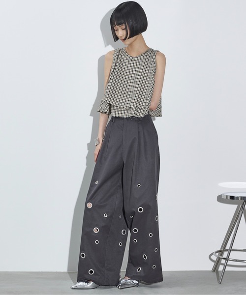 「THE YOn」 チノパンツ S チャコールグレー レディース_画像2