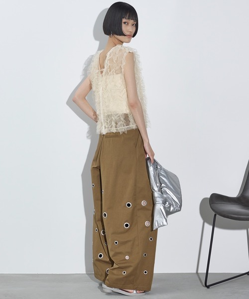 「THE YOn」 チノパンツ S チャコールグレー レディース_画像3