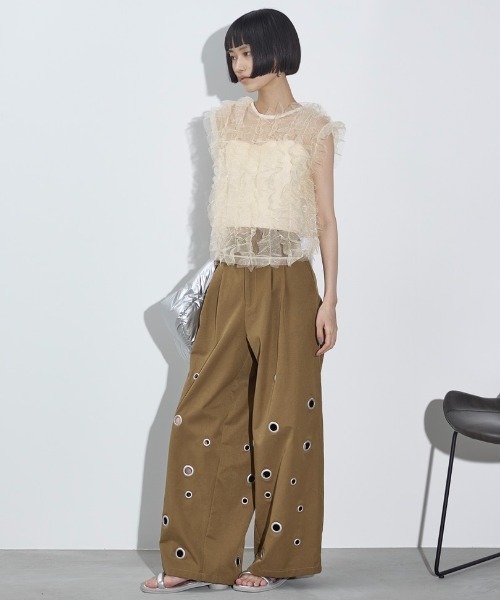 「THE YOn」 チノパンツ S チャコールグレー レディース_画像4