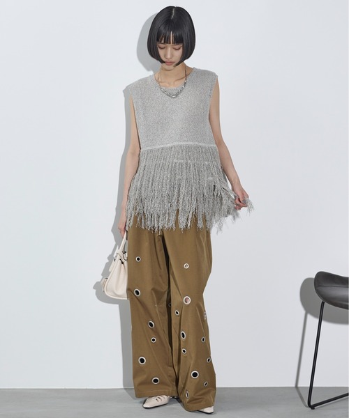 「THE YOn」 チノパンツ S チャコールグレー レディース_画像7