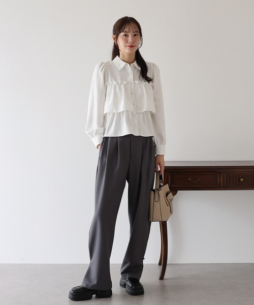「BLUEEAST」 長袖シャツ MEDIUM ブラウン レディース_画像2