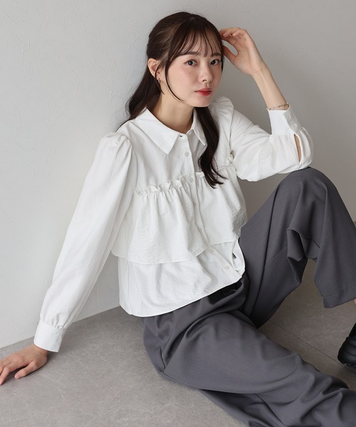 「BLUEEAST」 長袖シャツ MEDIUM ブラウン レディース_画像7