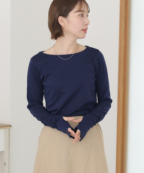 「ElegChic」 「LARU」長袖カットソー M ライトグレー レディース_画像6