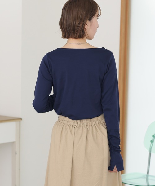 「ElegChic」 「LARU」長袖カットソー M ライトグレー レディース_画像8