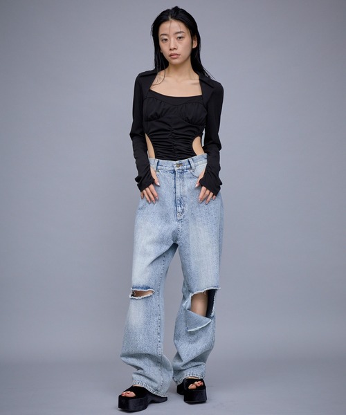 「THINGS THAT MATTER」 デニムパンツ 1 ブルー レディース_画像7
