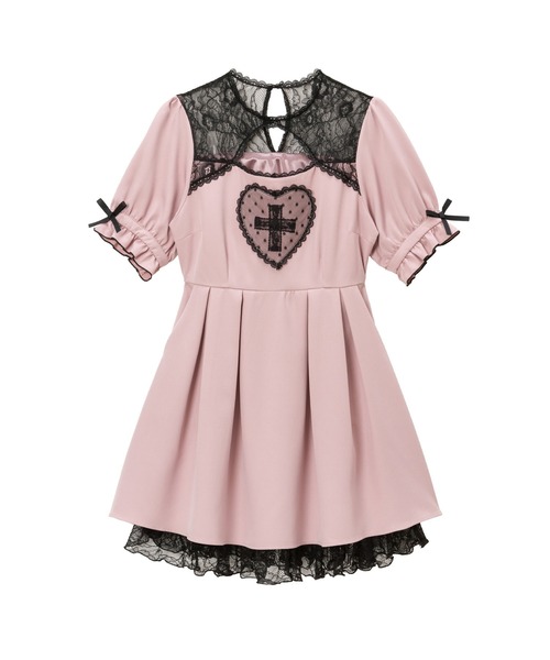 「DearMyLove」 半袖ワンピース LARGE ホワイト レディース_画像6