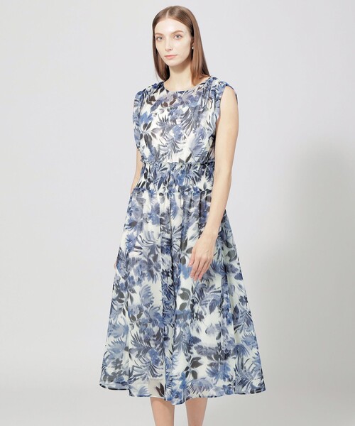 「EPOCA」 半袖ワンピース 38 ブルー レディース_画像9