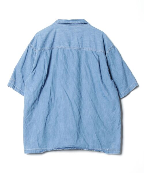 「WILD THINGS」 半袖シャツ X-LARGE インディゴブルー メンズ_画像2