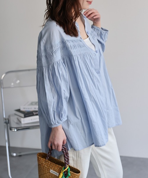 「ap retro」 「world classe」7分袖ブラウス LARGE ピンク レディース_画像5