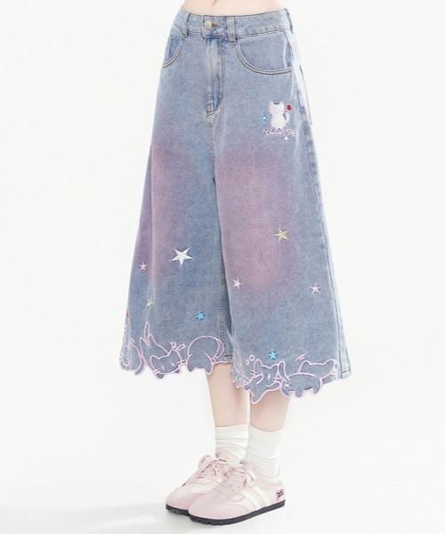 gossip!ロサンゼルス ワイドパンツ ハーフパンツ ジーンズ デニム
