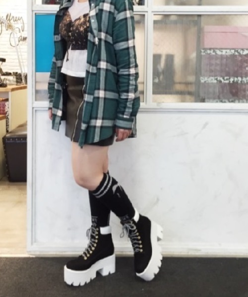 Jeffrey Campbell ブーツ 厚底レースアップショートブーツ レディース  