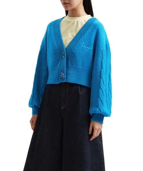 カーディガン BAPY CLASSIC KNIT CARDIGAN レディース BAPY BY A BATHING APE カーディガン BAPY/ケーブルニットロゴ
