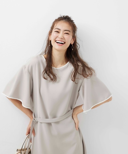 ワンピース 配色袖フレアワンピース Zozotown Yahoo 店 通販 Yahoo ショッピング