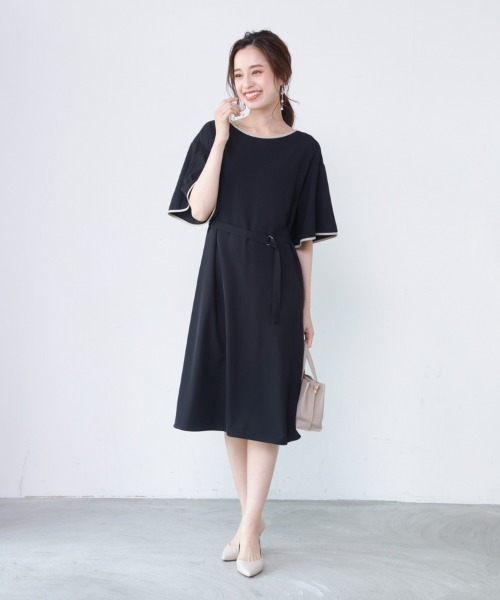 ワンピース 配色袖フレアワンピース Zozotown Yahoo 店 通販 Yahoo ショッピング