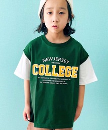 tシャツ Tシャツ ビッグシルエット フェイクレイヤードベスト Tシャツ 