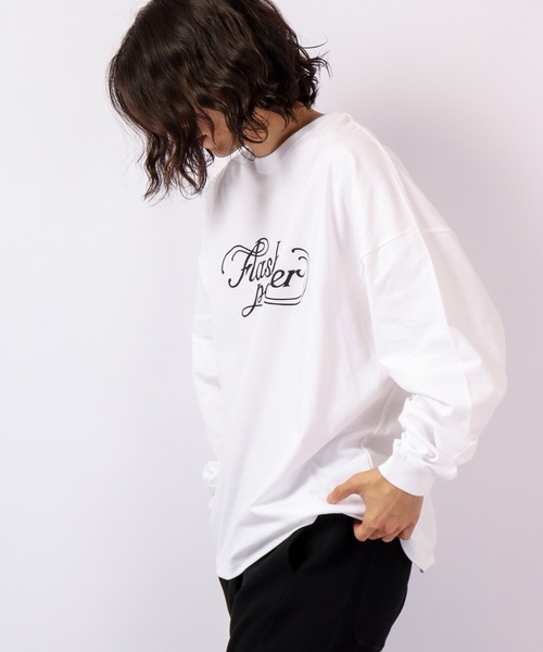 FLASH PACKER tシャツ ビッグシルエット 長袖Tシャツ メンズ