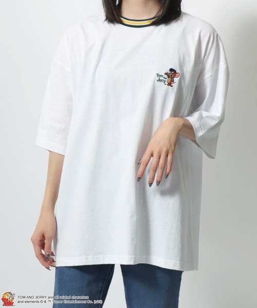 ドルーピー刺繍入りカバーオールコットンリネンビンテージトムとジェリー tシャツ Tom and Jerry/トムとジェリー オーバーサイズ ワン