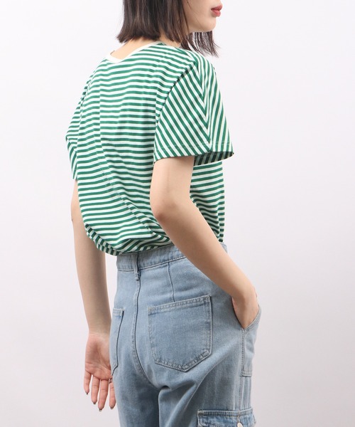 tシャツ EMAGO HEYパッチワークドルマン半袖Tシャツ レディース Emago tシャツ EMAGO HEYパッチワークドルマン半袖Tシャツ