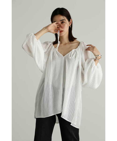 JILL STUART ブラウス シャツ シアーストライプブラウス