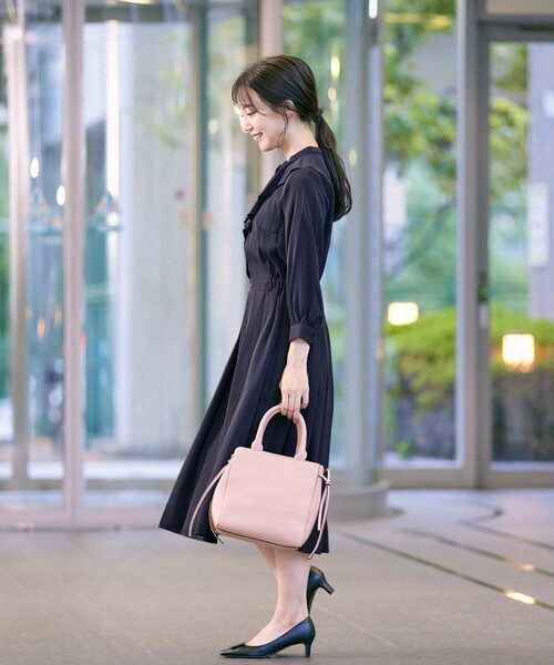 美品✨13万 フォクシー ラッフルヘムドレスワンピース フリル ネイビー 38 Tiaclasse ワンピース 「洗える」ラッフルフリルワンピース : ZOZOTOWN