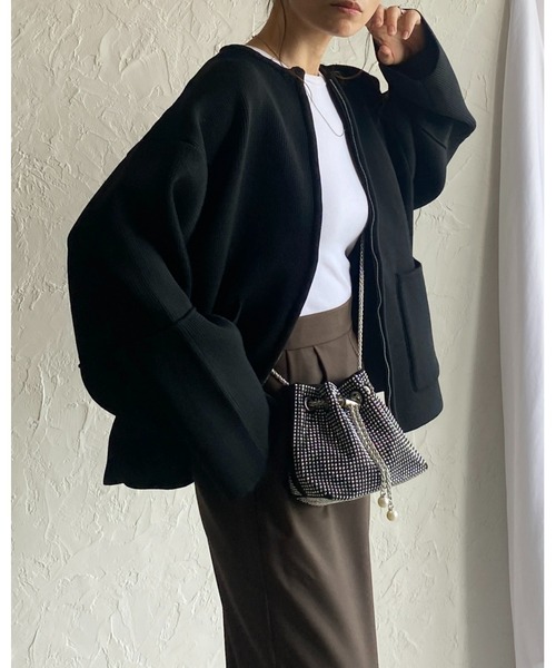 She's Closet ブルゾン アウター ボリュームスリーブ長袖ジップアップ