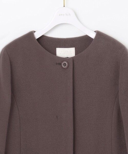 ファインウールモッサ ノーカラーコート ファインウールモッサ