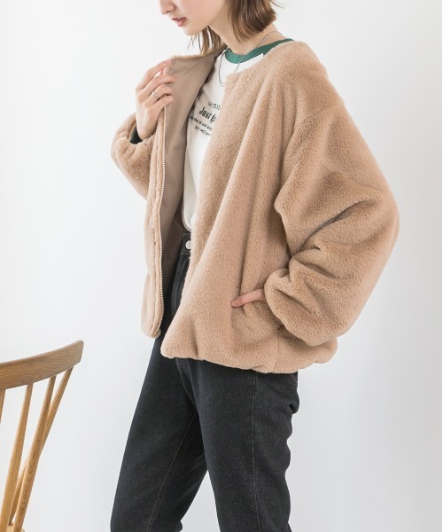 ad thie（アドティエ） ブルゾン アウター ふわふわソフトタッチ エコ