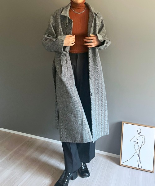 【美品】Vintage ヘリンボーン　ウール ダブル　チェスターコート ロング 2025年最新】Yahoo!オークション -ヘリンボーン チェスター