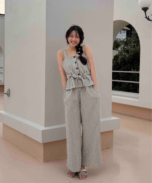 AS KNOW AS（アズノゥアズ） セットアップ ビスチェとパンツとTシャツ