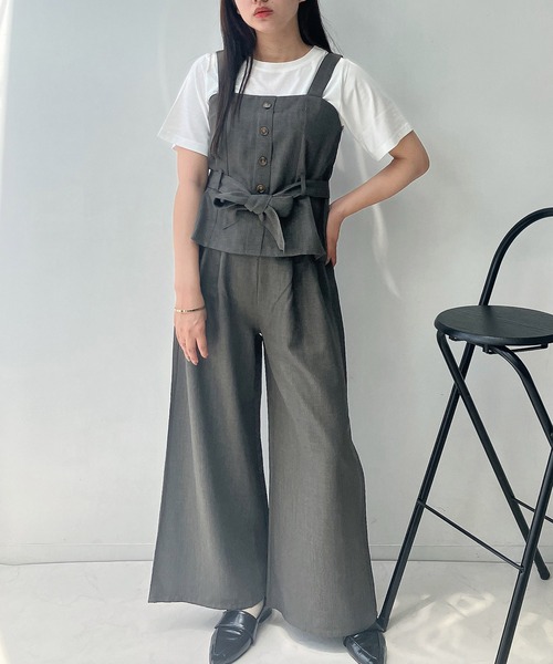 AS KNOW AS（アズノゥアズ） セットアップ ビスチェとパンツとTシャツ