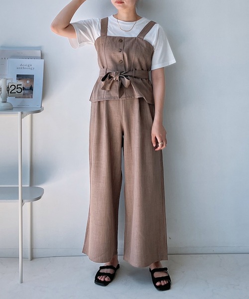 AS KNOW セットアップ ビスチェとパンツとTシャツ 3点セット
