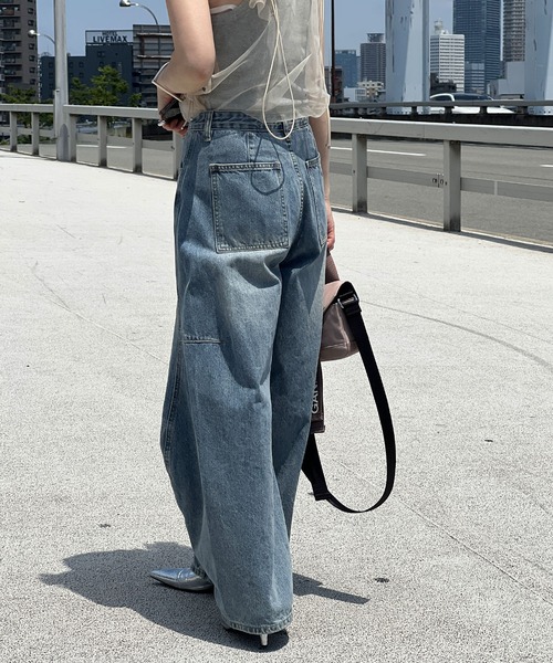 208【極美品】SERGE コットンプリーツハイウエスコクーンデニム 25 chuclla ジーンズ デニム デニムパンツ ラインカーブ立体