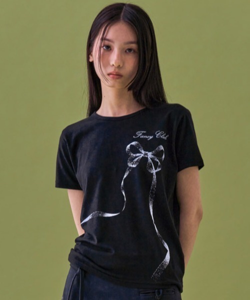 tシャツ A'GEM/9 × .kom 「 FANCY CLUB/ファンシークラブ」 RIBBON BUTTERFLY STANDARD TEE/リボ FANCY CLUB tシャツ A'GEM/9 × .kom 「 CLUB/ファンシークラブ