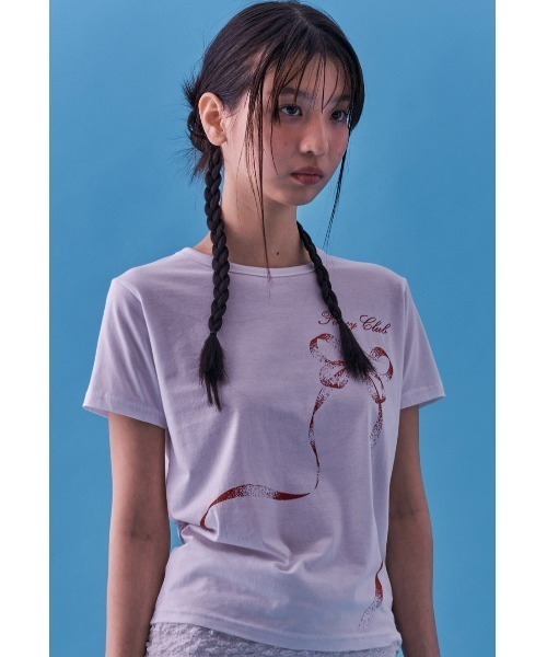 tシャツ A'GEM/9 × .kom 「 FANCY CLUB/ファンシークラブ」 RIBBON BUTTERFLY STANDARD TEE/リボ FANCY CLUB tシャツ A'GEM/9 × .kom 「 CLUB/ファンシークラブ