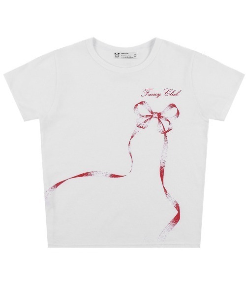 tシャツ A'GEM/9 × .kom 「 FANCY CLUB/ファンシークラブ」 RIBBON BUTTERFLY STANDARD TEE/リボ FANCY CLUB tシャツ A'GEM/9 × .kom 「 CLUB/ファンシークラブ