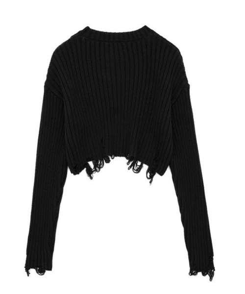 ROOP TOKYO ニット セーター Damage Short Knit / ダメージ