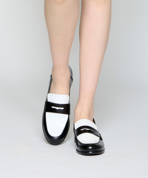 お値下げ ペリーコ ローファー サイズ34 (21センチ)ヒール2センチ PELLICO ローファー BINA バイカラー 2.0cm BLACK レディース