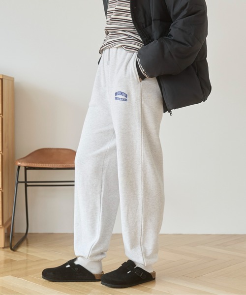 ANGIE スウェットパンツ ジャージ ワンポイント刺繍 裏毛 スウェット