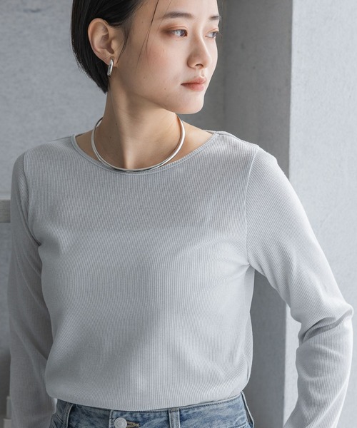 tシャツ 「追加2」ラメリブシアー_長袖 レディース A part by tシャツ 「追加2」ラメリブシアー_長袖 レディース