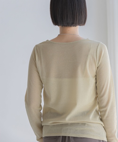 tシャツ 「追加2」ラメリブシアー_長袖 レディース A part by tシャツ 「追加2」ラメリブシアー_長袖 レディース