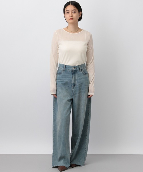 tシャツ 「追加2」ラメリブシアー_長袖 レディース A part by tシャツ 「追加2」ラメリブシアー_長袖 レディース