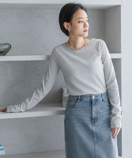 tシャツ 「追加2」ラメリブシアー_長袖 レディース A part by tシャツ 「追加2」ラメリブシアー_長袖 レディース
