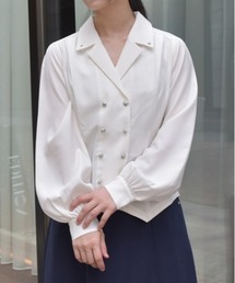 axes femme ブラウス シャツ コルセット風開襟ブラウス