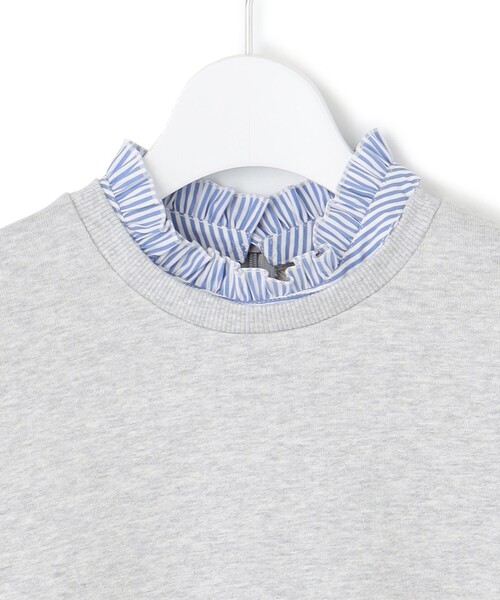 23区 tシャツ 「洗える」クリアコットンテリー ストライプフリル