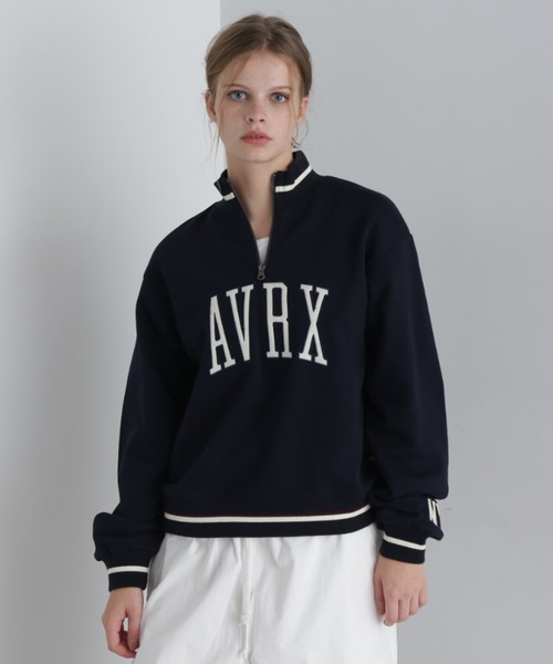 トレーナー スウェット 「直営店限定」LINE RIB LOGO SWEAT/ラインリブ ロゴスウェット レディース
