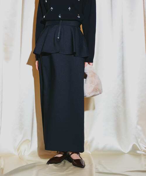 ロング スカート ペプラムデザインスカート : ZOZOTOWN Yahoo!店