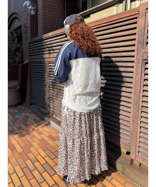 WC スカート 「着こなしマルチway」レオパードティアードロング