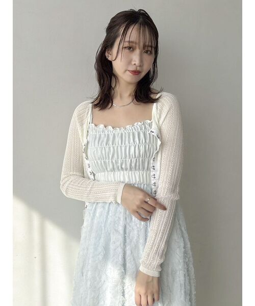 dazzlin ビッグレースアップショートカーディガン dazzlin（ダズリン）の「ビッグレースアップショート